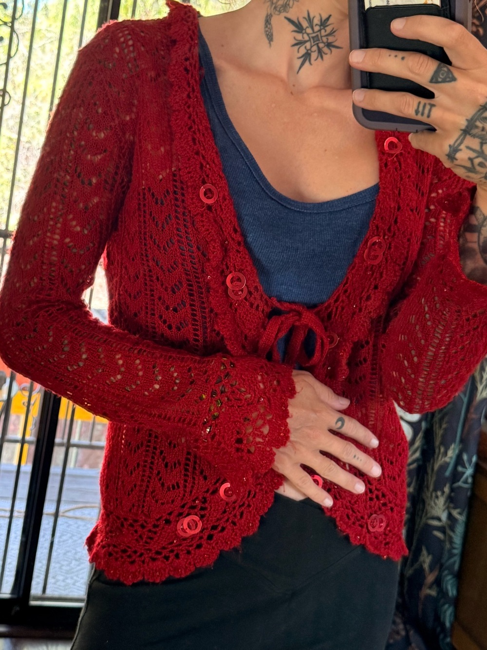 Vintage Alberto Makali beaded cardigan knit sweater